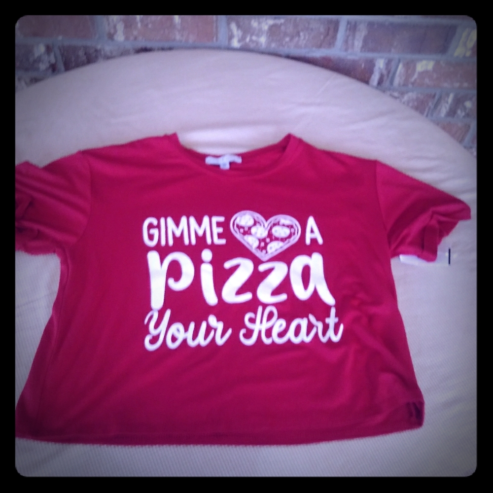 Plus size red Valentine's apparel crop top